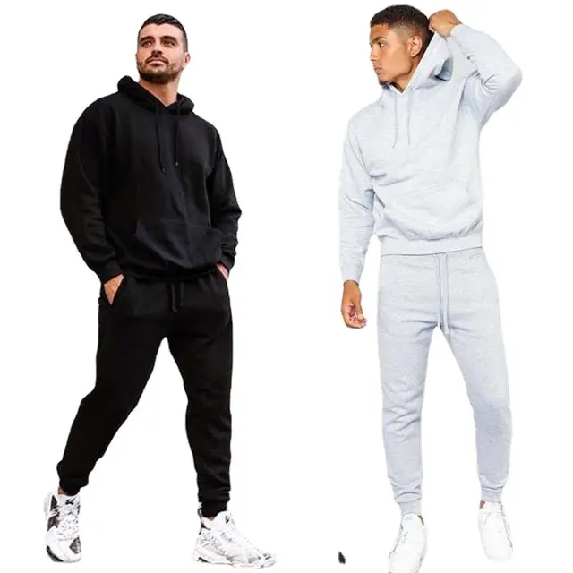 OEM blank plain joggers sets polyester/cotton sweatshirts suits sets custom logo tracksuits