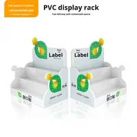 Boîte de présentation promotionnelle de comptoir de pharmacie en PVC moderne personnalisée pour les produits de soin de la peau pour bébés, design en chevron pour les magasins
