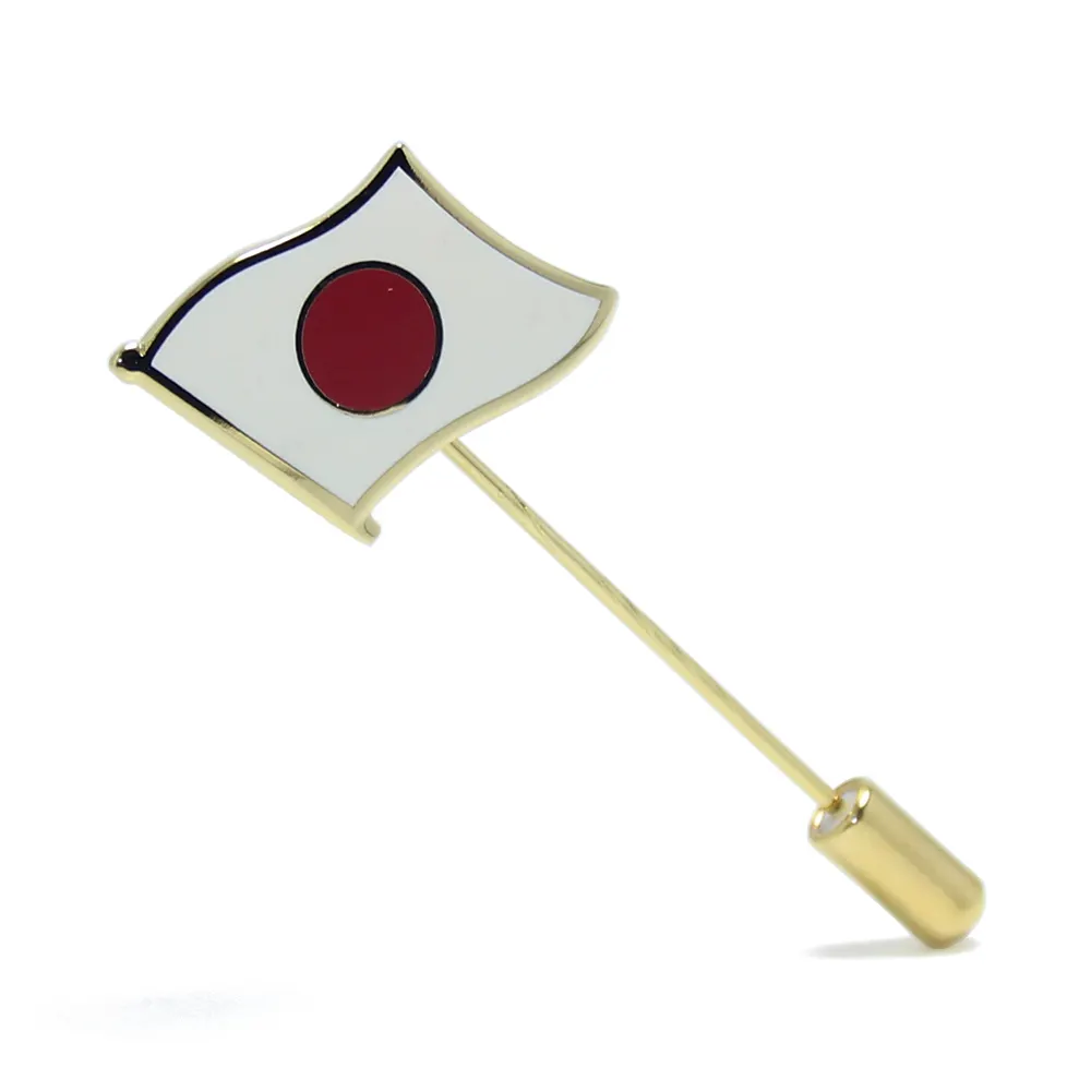 Giappone bandiera spilla d'oro risvolto riunione atletica giochi sportivi regali Souvenir spilla Tokyo distintivo giapponese coccarda spilla in metallo smaltato