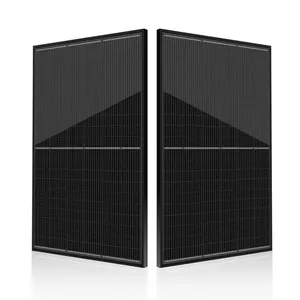 All black PERC 550w pv module eu stock half cell solar panels kit panel solares para el hogar