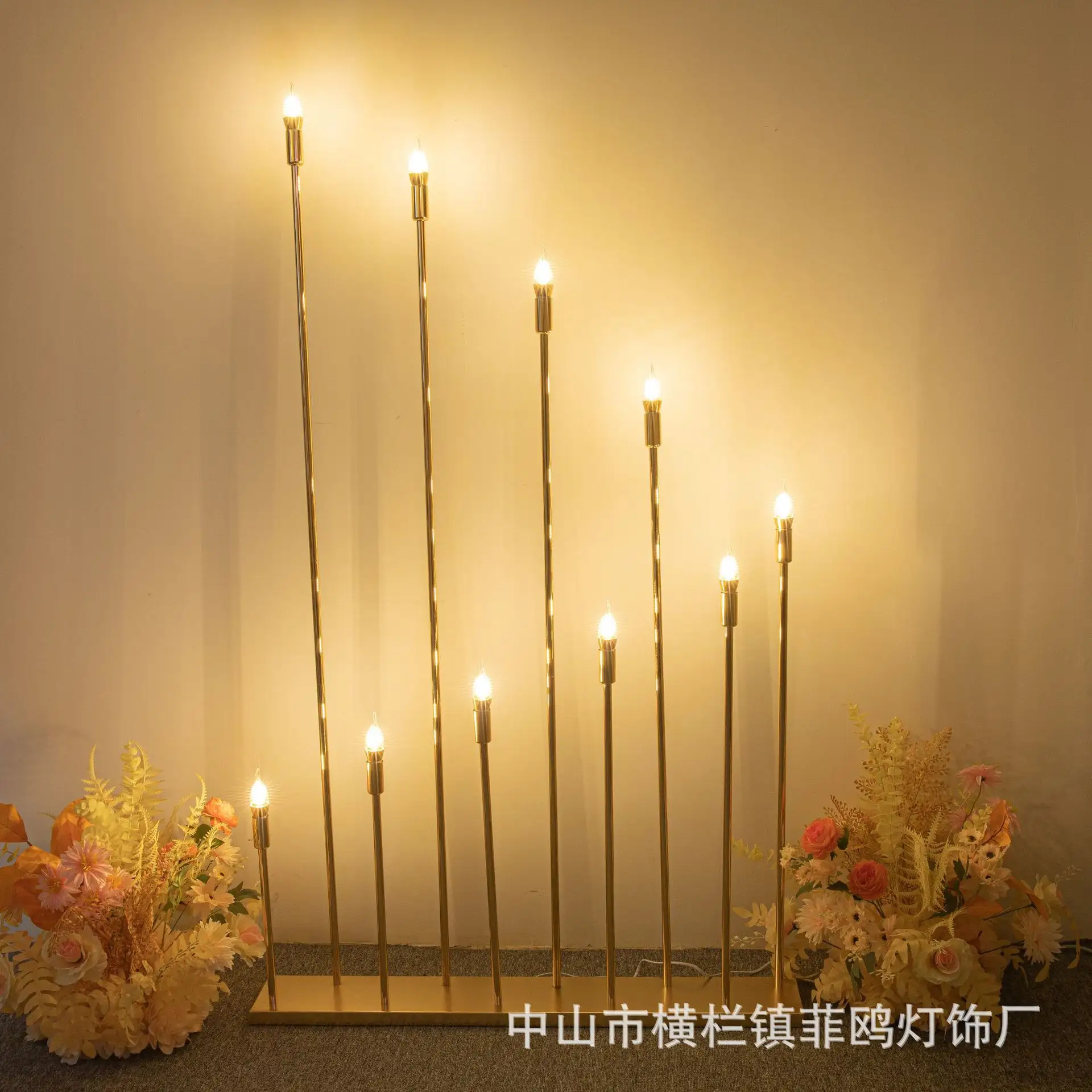 Lampu LED logam dekorasi, lampu LED pernikahan logam sederhana 5 lengan/10 Lengan