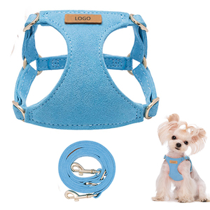 Arnés de cuero ajustable para perro, correa de lujo sin tirones para mascotas pequeñas, a prueba de escape, marca privada, correa de plomo para perro - Product Image 1