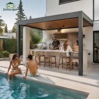 Pergola bioclimatique motorisée à lames orientables en aluminium pliable de qualité supérieure pour jardin extérieur, patio, abri de voiture
