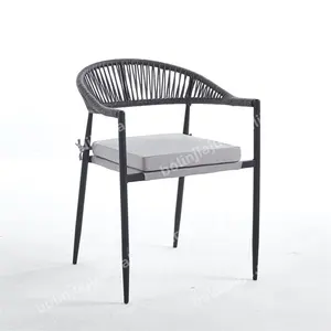 Садовая мебель для патио, наружная веревка, Плетеный рычаг, садовый стул, ресторан, кафе, алюминиевый уличный обеденный стул