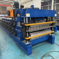 Machine de formage à froid de tôles de toiture ondulées à double couche |   Acier PPGI GI |   0,4-0,6 mm |    Tôle galvanisée en acier coloré