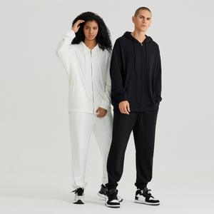 Heavyweight Zip Up Custom <b>Hoodie</b> 330gsm Drop Shoulder Solid Color Fabric - Product Image 3