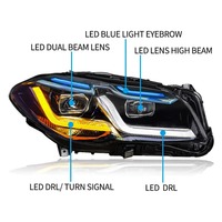 Faros Delanteros HETOP F10 2010-2017, Actualización Serie 5, Versión de Doble Color Amarillo y Blanco, Faros LED DRL para BMW