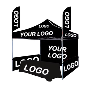 Toile de <span class=keywords><strong>table</strong></span> imprimée avec logo personnalisé Bannière en plumes Tente de gazebo d'auvent extérieure pliable avec mur pour salon professionnel - Product Image 1