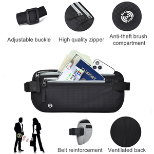 Slim <b>RFID</b> <b>Blocking</b> <b>Wallet</b> Pouch Security Waist Bag Hidden Anti-theft Money Belt Body-hugging Invisible Bag RTS Bulk Mixed Order - Product Image 2