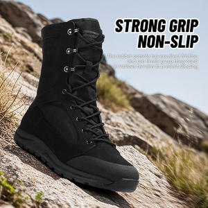 <span class=keywords><strong>Stivali</strong></span> Tattici Antiscivolo da Uomo in Nylon e Pelle Nera, Personalizzabili, Vendita all'Ingrosso Diretta dalla Fabbrica - Product Image 4