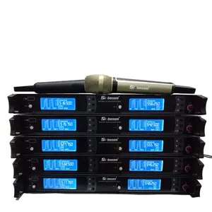 2 channel UHF true diversity professional wireless microphone system stage performance