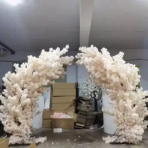 F-CT0225 Cherry Blossom Artificial Flowers Wedding Arch Cherry Blossom Flower Backdrop Artificial White Flower Arch