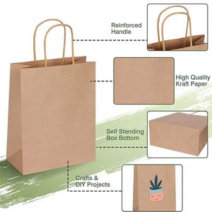Paper Bags with Handles Assorted Sizes <b>Gift</b> Bulk Kraft Bags for <b>Small</b> Business Shopping Retail Party Merchandise Paper Bags - Product Image 4