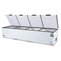 Réfrigérateur commercial à congélateur supérieur, 4 portes, refroidissement par air, mécanique, grande capacité, refroidisseur de boissons