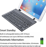 Keyboard Mini BT Nirkabel Lipat Ultra Tipis untuk Laptop dan Tablet USB Tipe A 60 Tombol
