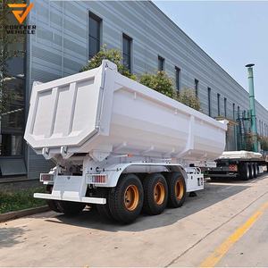 Remorques benne basculante neuves et d'occasion à 3 ou 4 essieux, robustes, avec vérin hydraulique, pour tracteurs - Product Image 4