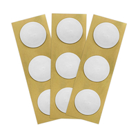 Flexible sur étiquette NFC en métal ronde 30mm personnaliser le logo et la taille HF 13.56mhz anti-métal étiquette RFID