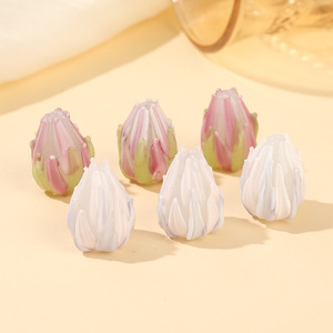 Cuentas de vidrio de tulipán hechas a mano, cuentas sueltas, pulseras de cuentas, pendientes, accesorios artesanales de bricolaje que atraen la fortuna - Product Image 4