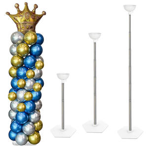 Kit de <span class=keywords><strong>support</strong></span> de colonne de ballons réglable de 7 pieds pour arche de mariage, <span class=keywords><strong>support</strong></span> de fond en métal, fournitures de fête - Product Image 2