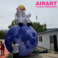 Grand modèle gonflable d'astronaute sur la Lune pour la décoration de festivals de musique en plein air, ornement gonflable d'astronaute sur la Lune imperméable pour l'extérieur