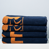Toalla de Playa Deportiva de Lujo con Logotipo Jacquard de Algodón 100% Personalizada, Diseño Nuevo 2025, Ecológica, Transpirable y Antiarena
