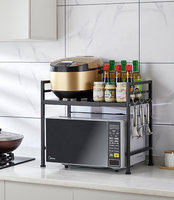 Comptoir de cuisine 2 niveaux télescopique réglable bouteille d'assaisonnement micro-ondes support de four supports de rangement et supports