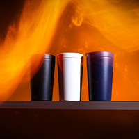 Tasses isothermes réutilisables en acier inoxydable de 14 oz, portables et durables, avec couvercle amovible, pour la maison, le bureau et les voyages – Prix usine
