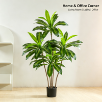 Grande plante artificielle vertes sur pied, Schefflera brésilienne haut de gamme en pot, décoration intérieure, fausses plantes de type Dragon