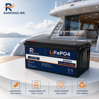 Batterie LiFePO4 à décharge profonde 12,8 V 100 Ah 200 Ah 300 Ah pour bateaux, yachts et navires, avec protection BMS, IP65, au phosphate de fer et de lithium