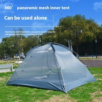 Tente de camping légère double couche une chambre 2-3 personnes quatre saisons pour la randonnée sac à dos facile à installer coupe-vent étanche à la pluie