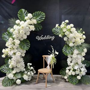 Arche florale artificielle blanche pour mariage, décoration d'arche de fleurs, arrangement floral - Product Image 3