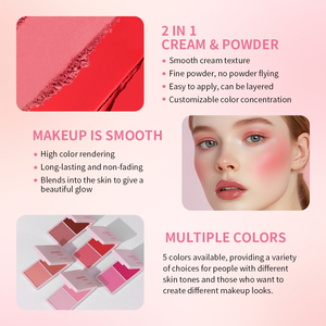 Lakerain mặt <span class=keywords><strong>make</strong></span> <span class=keywords><strong>up</strong></span> mỹ phẩm Blush Palette Kem má hồng tùy chỉnh kem để bột siêu buildable mềm Blush - Product Image 3