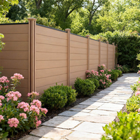 Clôture de jardin en composite bois-plastique (WPC) pour l'intimité résidentielle, panneaux de clôture extérieurs avec poteaux en aluminium, vente en gros