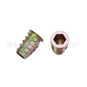 Insert fileté hexagonal Aerli en alliage de zinc M8 avec filetage interne et externe, intercepteur trapézoïdal, couleur zinc - Product Image 1