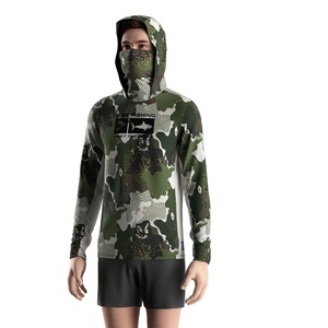 Camiseta de Pesca con Capucha y Protección Facial, de Secado Rápido, con Botones y Manga Larga, Anti-UV, Sublimada - Product Image 5