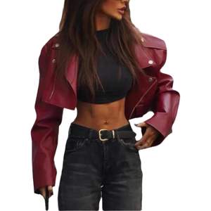 Blouson Bomber Femme Personnalisé en Cuir de Vachette 2026 Manches Longues Coupe-Vent Style Clubwear Automne - Product Image 2