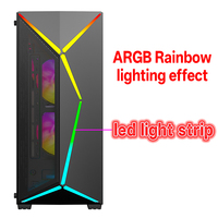SPCC verre trempé mi tour ATX ITX MATX Gaming PC Case avec ventilateurs RVB LED ARGB Strip Metal Mesh Custom Desk Case