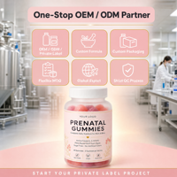 Gummies prénatales OEM ODM à marque privée, méthylfolate, DHA, sans sucre, végétaliennes, 60 unités, formule personnalisée, vente en gros pour marques