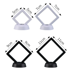 Bán buôn đen rõ ràng PE phim Khung 3D nổi hộp đồ trang sức hiển thị trường hợp lưu trữ hộp đồ trang sức bao bì biểu tượng tùy chỉnh - Product Image 1