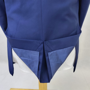 Real un botón moda fiesta trajes cuello en V cierre cuello <span class=keywords><strong>Slim</strong></span> <span class=keywords><strong>Fit</strong></span> negocios 3 piezas <span class=keywords><strong>azul</strong></span> <span class=keywords><strong>marino</strong></span> trajes para hombres MS7068 - Product Image 6
