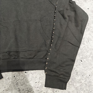 Ropa de calle personalizada de alta calidad de algodón Premium 420 Gsm peso pesado Boxy Fit Zip Up Bling Crystal Rhinestone Sudadera con capucha para hombres - Product Image 2