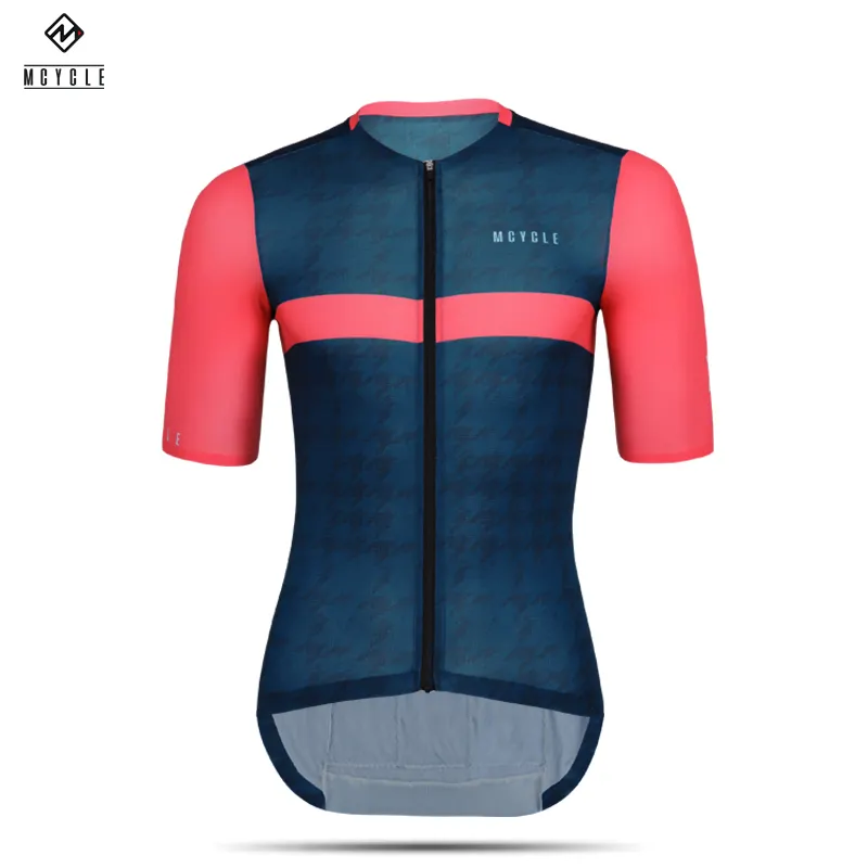 MY046 Men's Cycling Jerseys Tops Biking Shirts Short Sleeve Bike Clothing Full Zipper Bicycle Jacket with Pockets