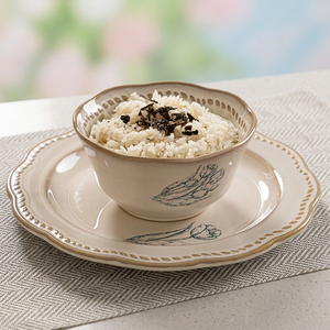 Custom Retro Ceramic <b>6</b>-Piece Plant Pattern Bowl Dish <b>Set</b> with Tulip French Relief Design Microwave Safe Reusable Oval Shape - Product Image 4