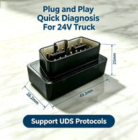 Escáner OBD2 BT 5.0 B33-U para Camiones de 24 V, Compatible con Protocolos UDS, Lector de Códigos de Automóviles ELM327 OBD II, Analizador de Motor, Herramienta de Diagnóstico OBD para Automóviles