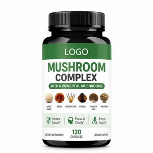 Mushroom Complex Capsules Herbal <b>Supplement</b> Organic Maitake Extract Organic Chaga Extract Organic Turkey Tail Extract Immune - Product Image 1