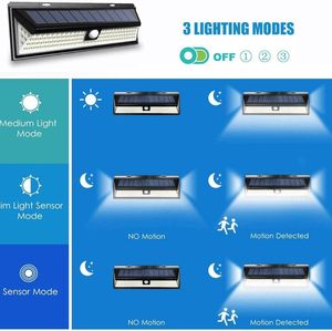 IP65 90LED ABS Solar Outdoor Wall Lamp PIR <b>Motion</b> <b>Sensor</b> Waterproof Dimmable Flood 2W Polysilicon Solar Panel 5000K Daylight - Product Image 5