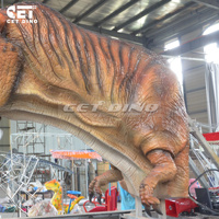 Tête de dinosaure animatronique T-Rex décorative et interactive, modèle de dinosaure pneumatique pour attraction