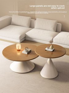 Creamy-style Convertible <b>Solid</b>-<b>wood</b> Coffee Table for Living Rooms & Small Homes Minimalist Modern Design 2026New Furniture - Product Image 6