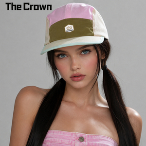 Gorra de Camping de 5 Paneles Personalizada al por Mayor, de Alta Calidad, con Contraste de Color, de Secado Rápido, con Ribete Color Menta, Estilo Vintage, Unisex - Product Image 1