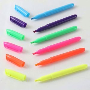 Marcadores Fluorescentes Premium Pastel de 5 Colores con Logotipo Personalizado, Punta Plana de Doble Cara, Empaque Suelto para Uso Promocional - Product Image 1
